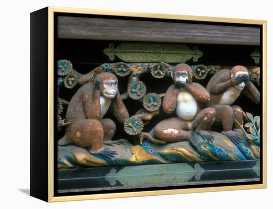 Hear No Evil, Speak No Evil, See No Evil, Toshogu Shrine, Tochigi, Nikko, Japan-Rob Tilley-Framed Premier Image Canvas