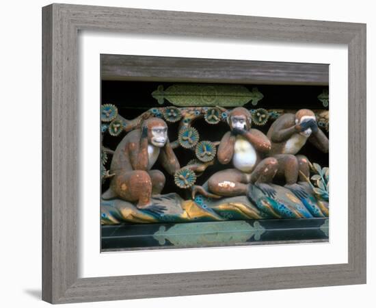 Hear No Evil, Speak No Evil, See No Evil, Toshogu Shrine, Tochigi, Nikko, Japan-Rob Tilley-Framed Premium Photographic Print