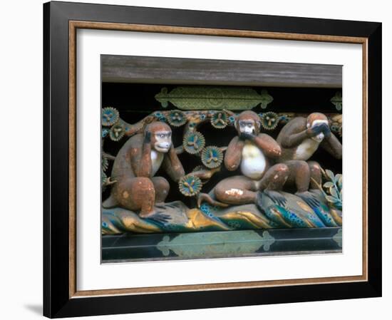 Hear No Evil, Speak No Evil, See No Evil, Toshogu Shrine, Tochigi, Nikko, Japan-Rob Tilley-Framed Premium Photographic Print