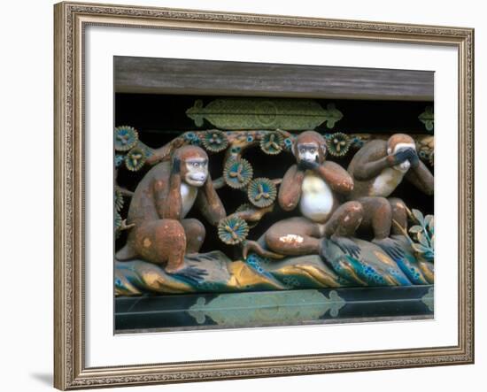 Hear No Evil, Speak No Evil, See No Evil, Toshogu Shrine, Tochigi, Nikko, Japan-Rob Tilley-Framed Photographic Print