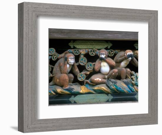 Hear No Evil, Speak No Evil, See No Evil, Toshogu Shrine, Tochigi, Nikko, Japan-Rob Tilley-Framed Photographic Print