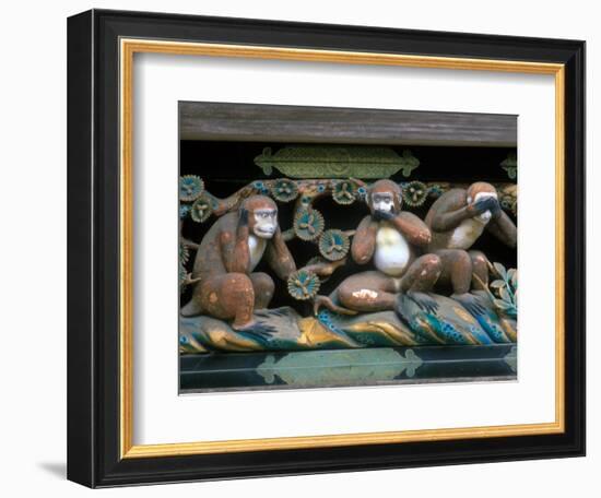 Hear No Evil, Speak No Evil, See No Evil, Toshogu Shrine, Tochigi, Nikko, Japan-Rob Tilley-Framed Photographic Print