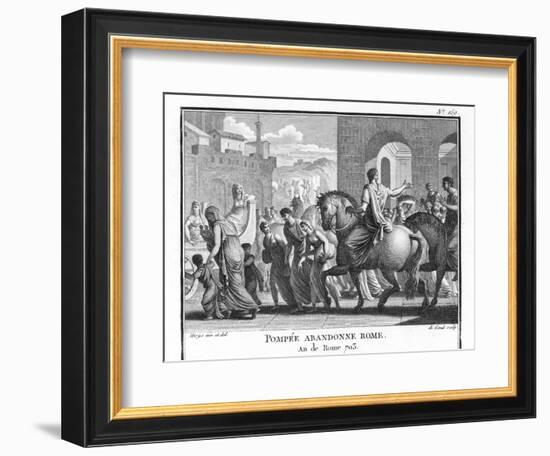 Hearing That Julius Caesar Has Crossed the Rubicon Pompeius Flees Rome-Augustyn Mirys-Framed Photographic Print