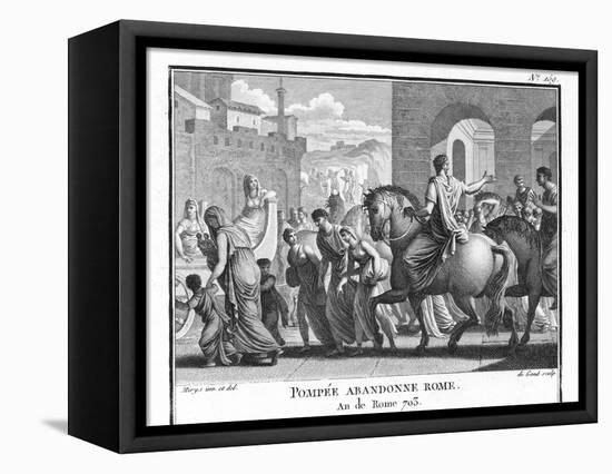 Hearing That Julius Caesar Has Crossed the Rubicon Pompeius Flees Rome-Augustyn Mirys-Framed Premier Image Canvas