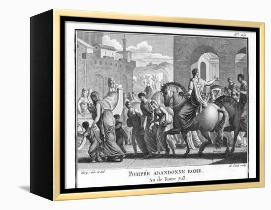 Hearing That Julius Caesar Has Crossed the Rubicon Pompeius Flees Rome-Augustyn Mirys-Framed Premier Image Canvas