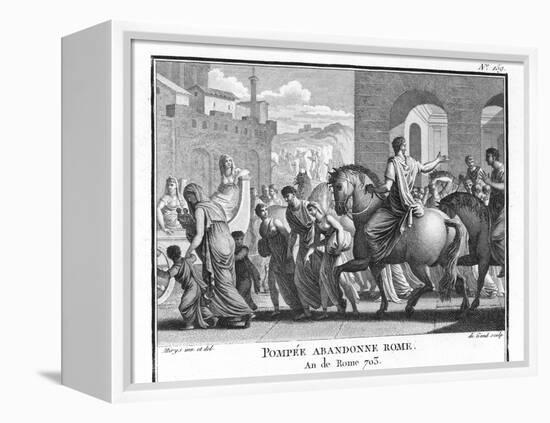 Hearing That Julius Caesar Has Crossed the Rubicon Pompeius Flees Rome-Augustyn Mirys-Framed Premier Image Canvas