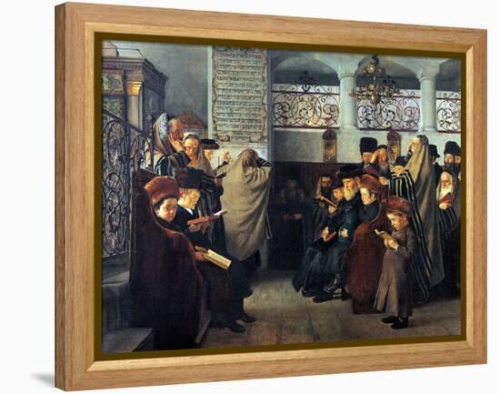 Hearken Israel-Isidor Kaufmann-Framed Stretched Canvas