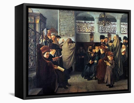 Hearken Israel-Isidor Kaufmann-Framed Stretched Canvas