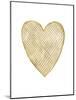 Heart Crosshatched Golden White-Amy Brinkman-Mounted Art Print