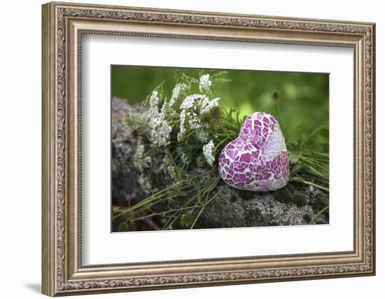 Heart, Flowers, Wild Chervil, Green-Andrea Haase-Framed Photographic Print