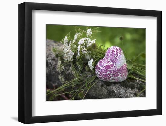 Heart, Flowers, Wild Chervil, Green-Andrea Haase-Framed Photographic Print