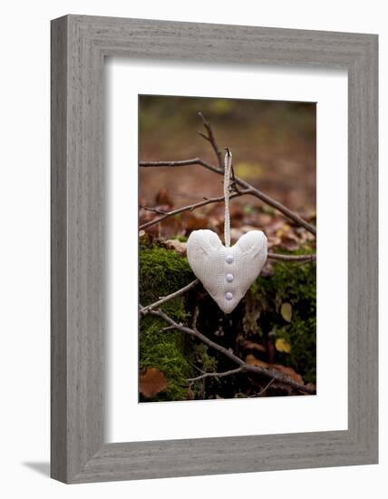 Heart from Cord Material in the Autumn Wood-Andrea Haase-Framed Photographic Print