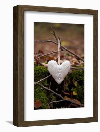Heart from Cord Material in the Autumn Wood-Andrea Haase-Framed Photographic Print