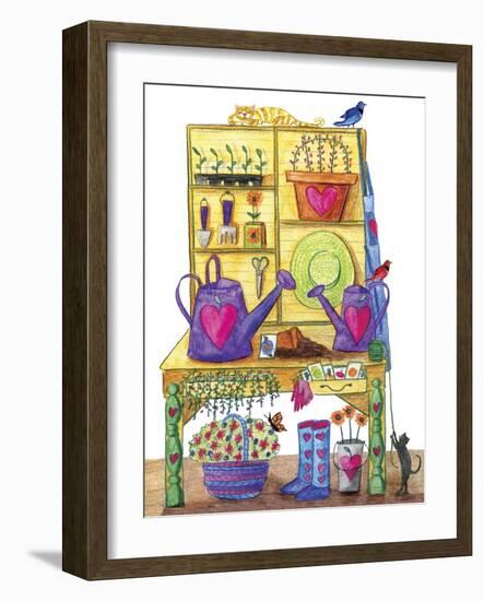 Heart Garden Bench-Cheryl Bartley-Framed Giclee Print