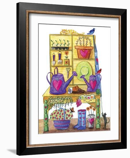 Heart Garden Bench-Cheryl Bartley-Framed Giclee Print