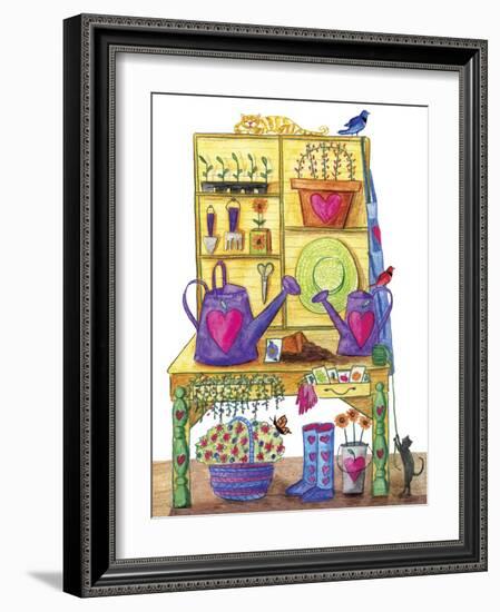 Heart Garden Bench-Cheryl Bartley-Framed Giclee Print