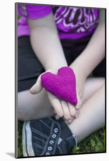 Heart in Child's Hand, Pink, Felt-Andrea Haase-Mounted Photographic Print