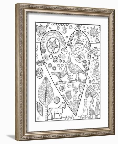 Heart Lovebirds 2CB-Jill Mayberg-Framed Giclee Print