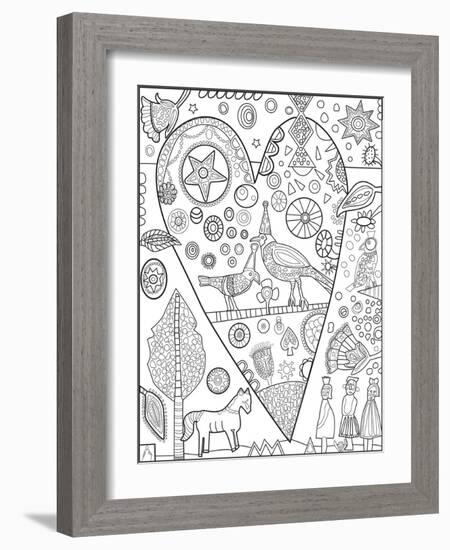 Heart Lovebirds 2CB-Jill Mayberg-Framed Giclee Print