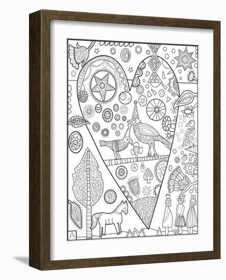 Heart Lovebirds 2CB-Jill Mayberg-Framed Giclee Print