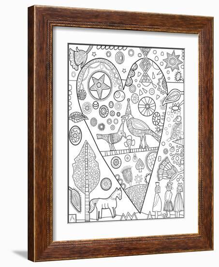 Heart Lovebirds 2CB-Jill Mayberg-Framed Giclee Print