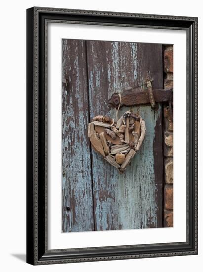 Heart Made of Driftwood, Wood, Door-Andrea Haase-Framed Photographic Print