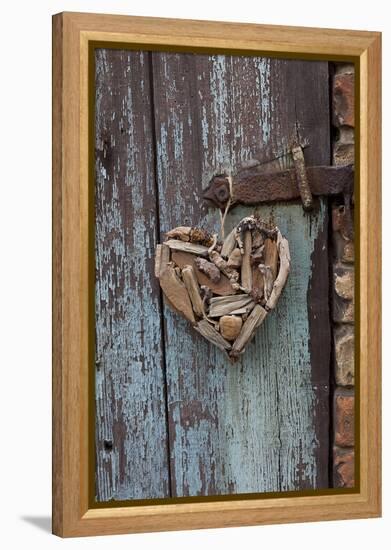 Heart Made of Driftwood, Wood, Door-Andrea Haase-Framed Premier Image Canvas