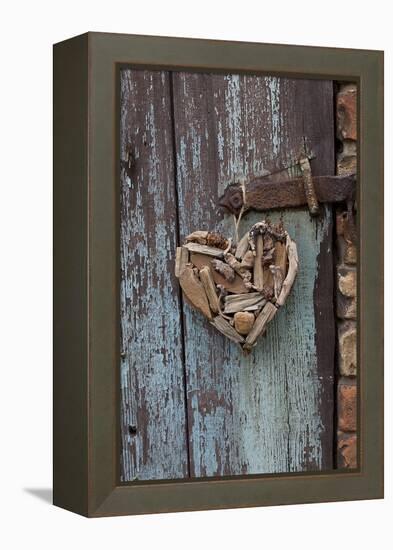 Heart Made of Driftwood, Wood, Door-Andrea Haase-Framed Premier Image Canvas