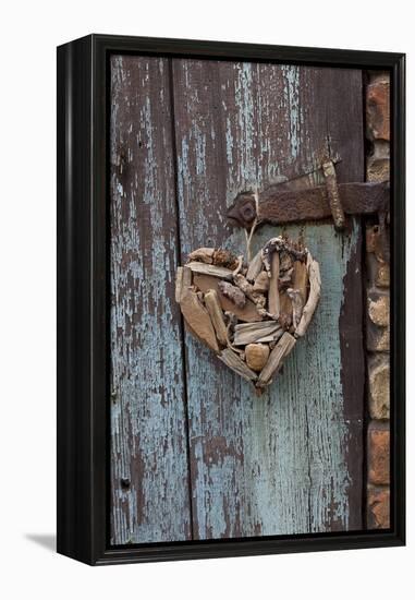 Heart Made of Driftwood, Wood, Door-Andrea Haase-Framed Premier Image Canvas