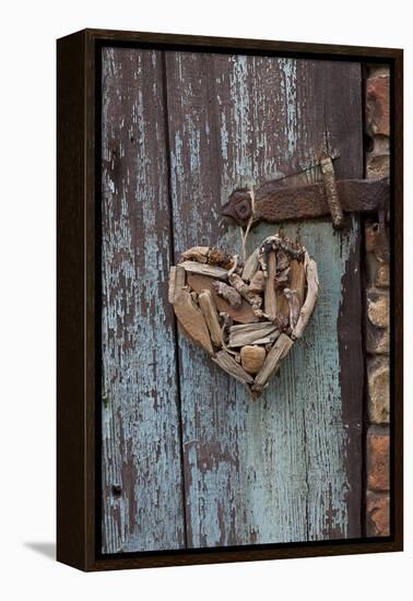 Heart Made of Driftwood, Wood, Door-Andrea Haase-Framed Premier Image Canvas