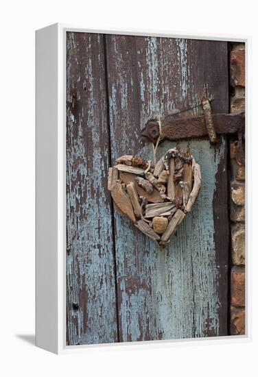 Heart Made of Driftwood, Wood, Door-Andrea Haase-Framed Premier Image Canvas