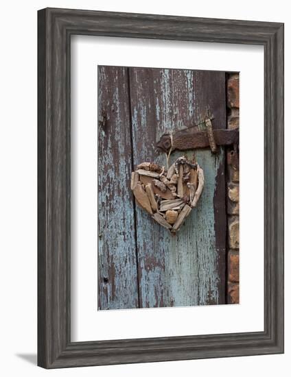 Heart Made of Driftwood, Wood, Door-Andrea Haase-Framed Photographic Print