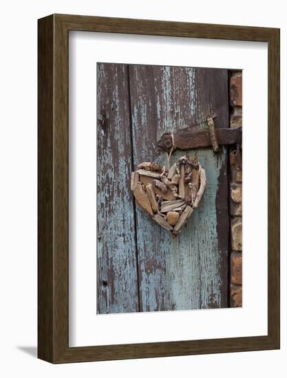 Heart Made of Driftwood, Wood, Door-Andrea Haase-Framed Photographic Print