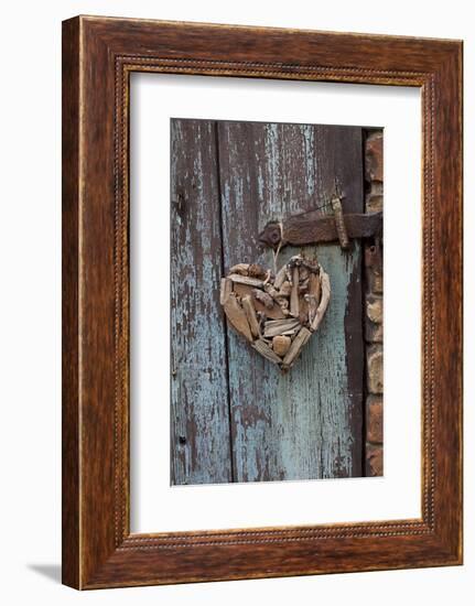 Heart Made of Driftwood, Wood, Door-Andrea Haase-Framed Photographic Print