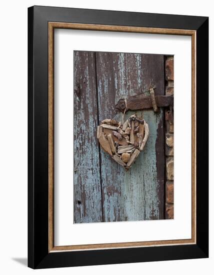 Heart Made of Driftwood, Wood, Door-Andrea Haase-Framed Photographic Print