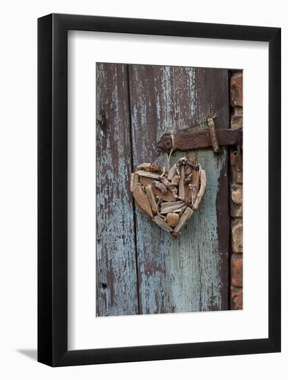 Heart Made of Driftwood, Wood, Door-Andrea Haase-Framed Photographic Print