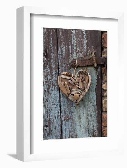 Heart Made of Driftwood, Wood, Door-Andrea Haase-Framed Photographic Print