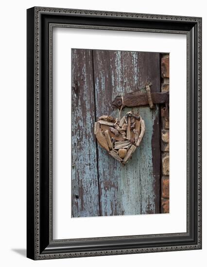 Heart Made of Driftwood, Wood, Door-Andrea Haase-Framed Photographic Print