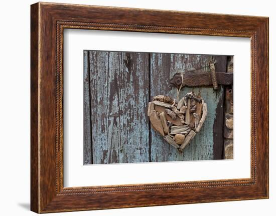 Heart Made of Driftwood, Wood, Door-Andrea Haase-Framed Photographic Print