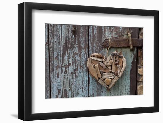 Heart Made of Driftwood, Wood, Door-Andrea Haase-Framed Photographic Print