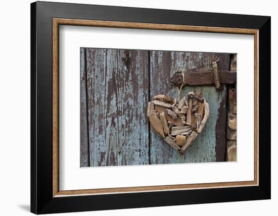 Heart Made of Driftwood, Wood, Door-Andrea Haase-Framed Photographic Print