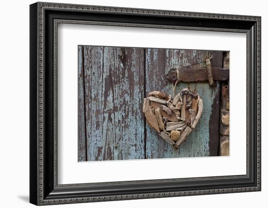 Heart Made of Driftwood, Wood, Door-Andrea Haase-Framed Photographic Print