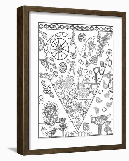 Heart Mermaids CB-Jill Mayberg-Framed Giclee Print