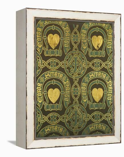 Heart Motif Ecclesiastical Wallpaper Design by Augustus Welby Pugin-Stapleton Collection-Framed Premier Image Canvas