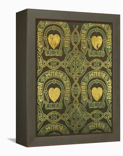 Heart Motif Ecclesiastical Wallpaper Design by Augustus Welby Pugin-Stapleton Collection-Framed Premier Image Canvas