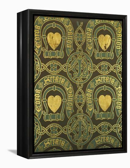 Heart Motif Ecclesiastical Wallpaper Design by Augustus Welby Pugin-Stapleton Collection-Framed Premier Image Canvas