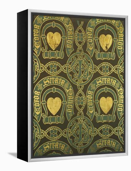 Heart Motif Ecclesiastical Wallpaper Design by Augustus Welby Pugin-Stapleton Collection-Framed Premier Image Canvas