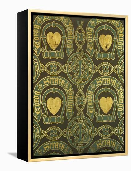 Heart Motif Ecclesiastical Wallpaper Design by Augustus Welby Pugin-Stapleton Collection-Framed Premier Image Canvas