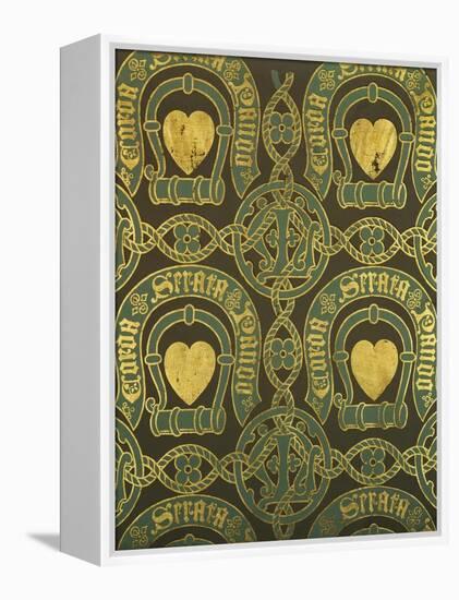 Heart Motif Ecclesiastical Wallpaper Design by Augustus Welby Pugin-Stapleton Collection-Framed Premier Image Canvas