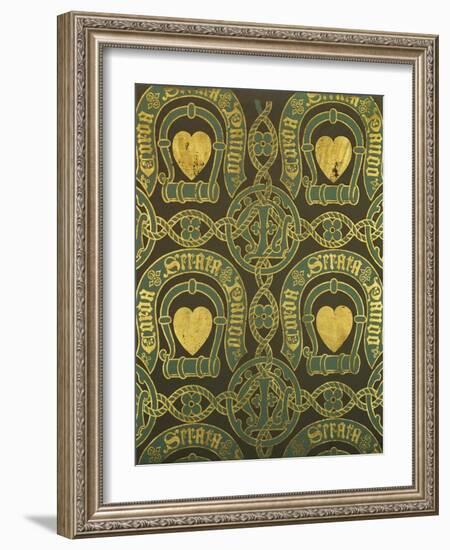 Heart Motif Ecclesiastical Wallpaper Design by Augustus Welby Pugin-Stapleton Collection-Framed Giclee Print